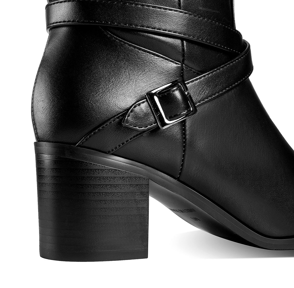 Ann Creek Women's Riding Boots Block Heels Square Toe Crisscross Buckle Straps - Picture 11 of 21