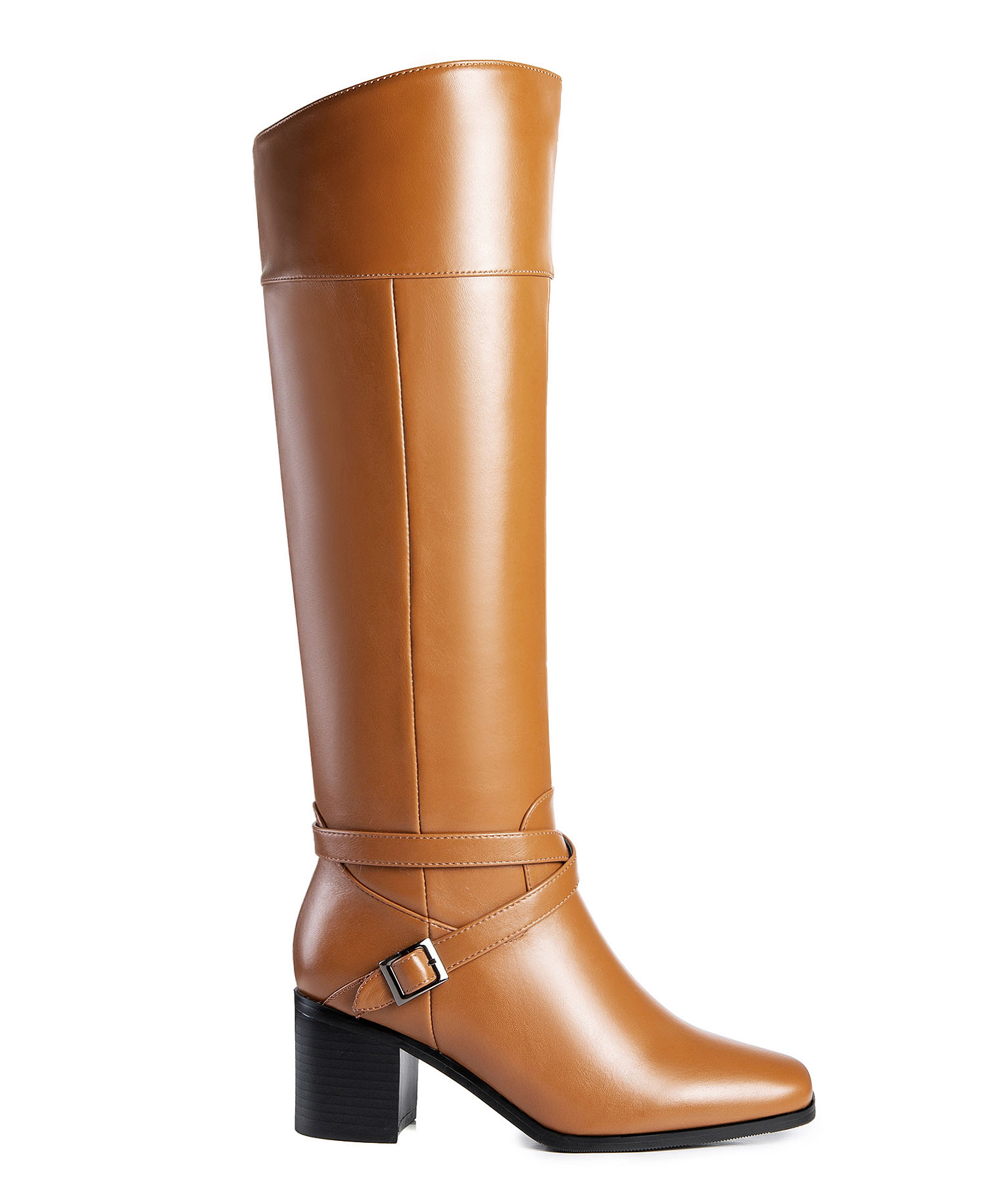 Ann Creek Women's Riding Boots Block Heels Square Toe Crisscross Buckle Straps - Picture 18 of 21