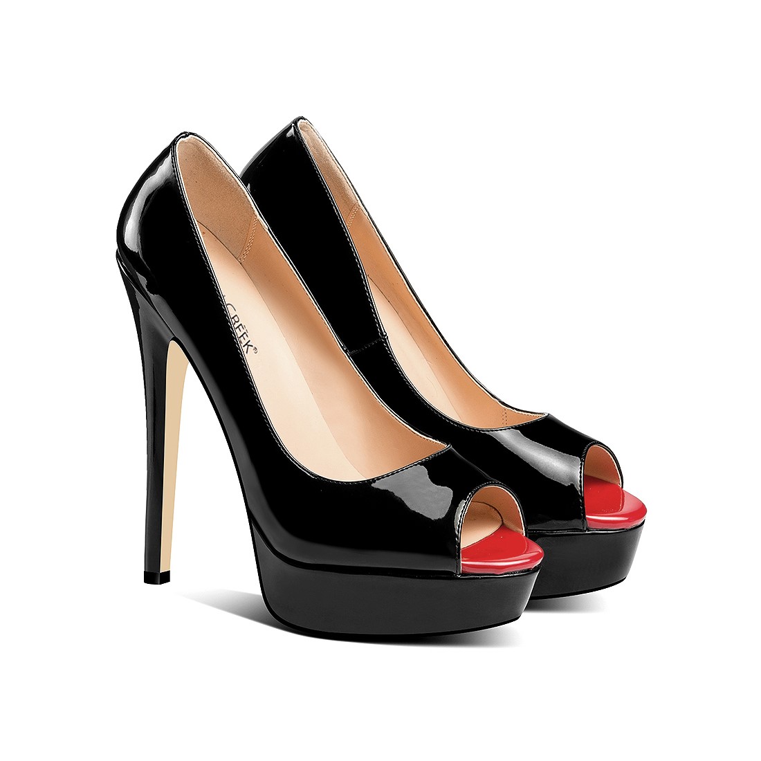 Ann Creek Women's High Platform Super Stiletto Peep Toe Slip On Pump Shoes - Picture 4 of 12