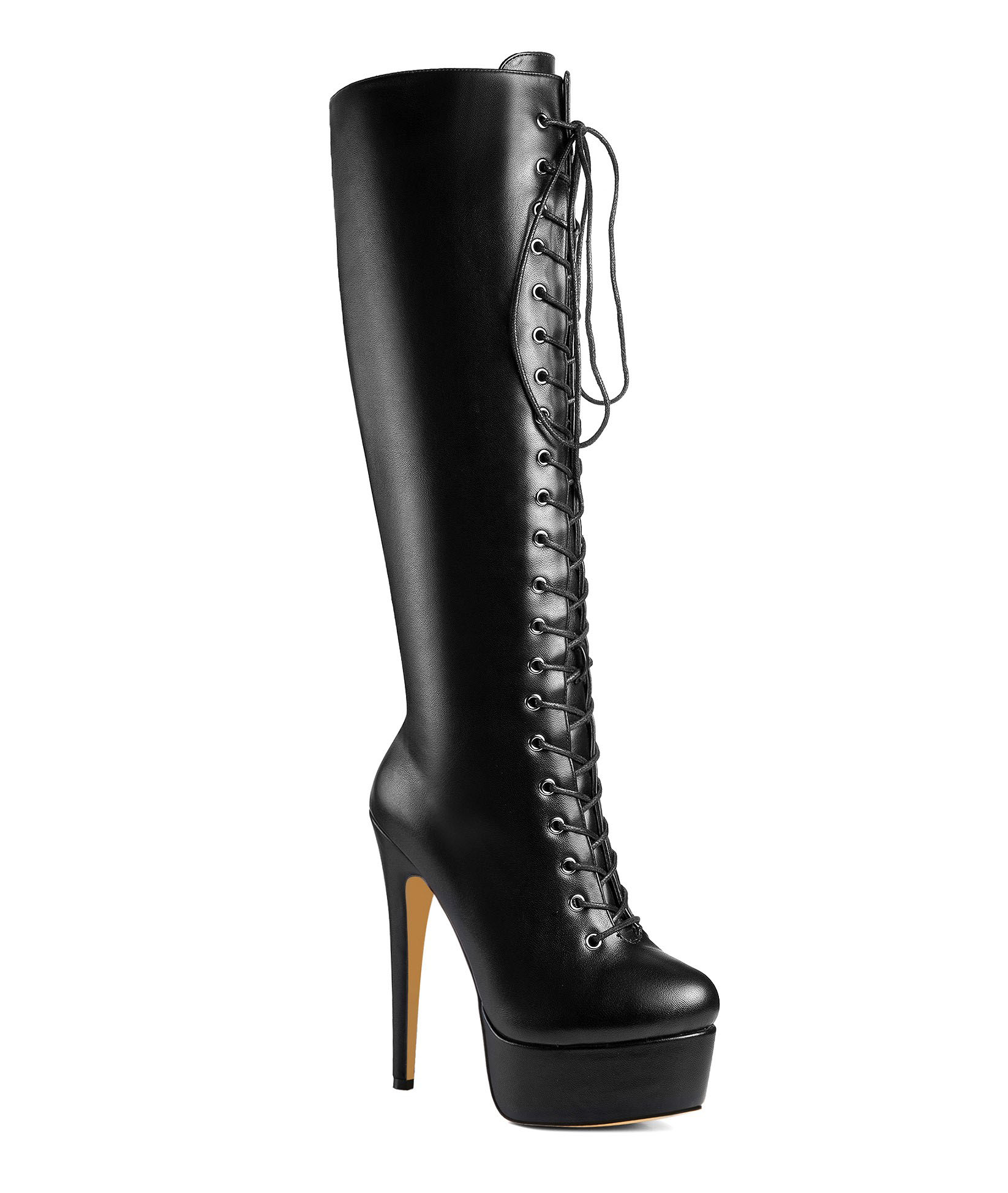 Ann Creek Women's High Fashion Ultra High Stiletto Heels Platform Lace Up Boots - Picture 2 of 17