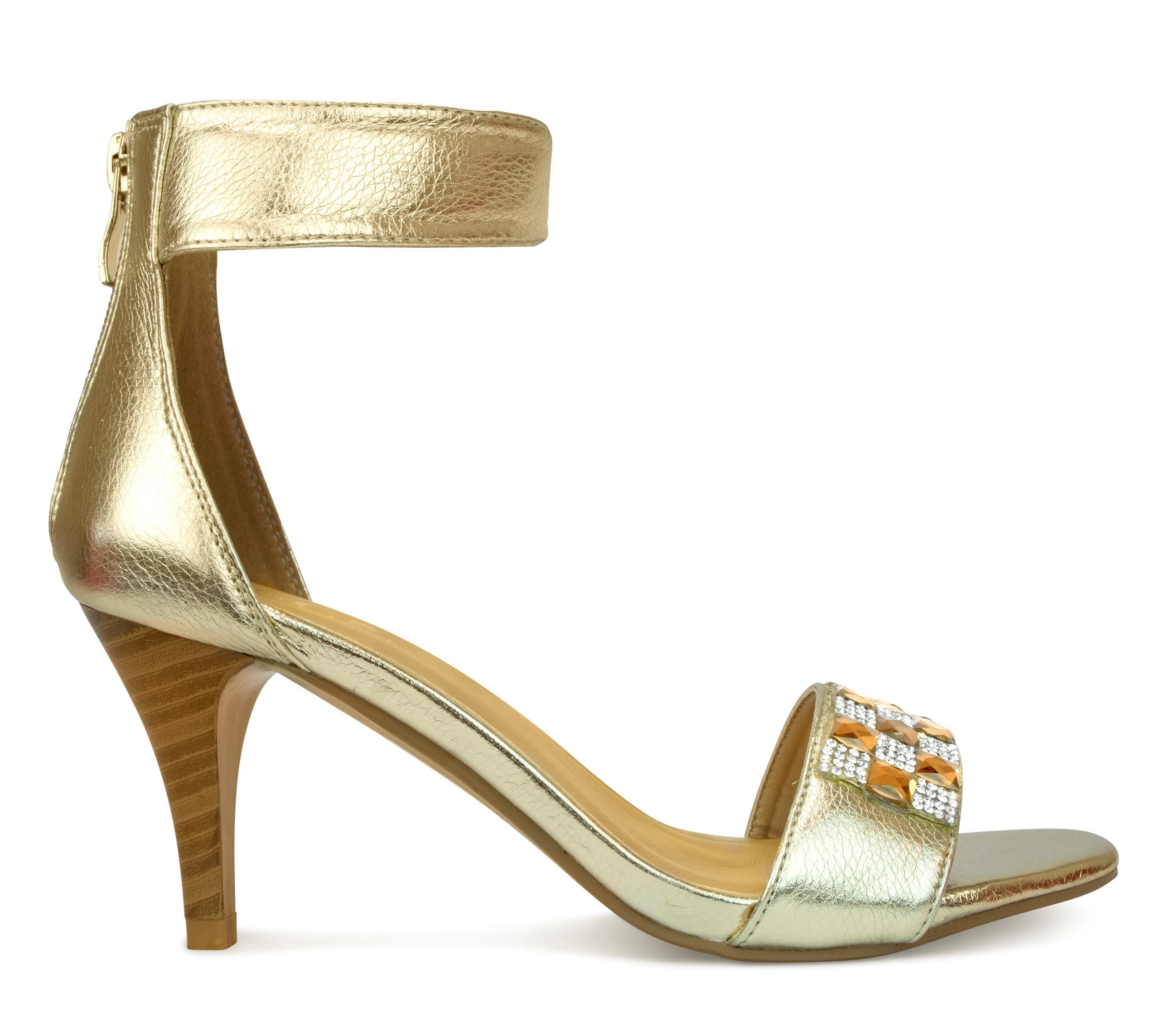 Sandalias de tacón de aguja metálico en tono dorado metálico para mujer Ann Creek - Imagen 3 de 7