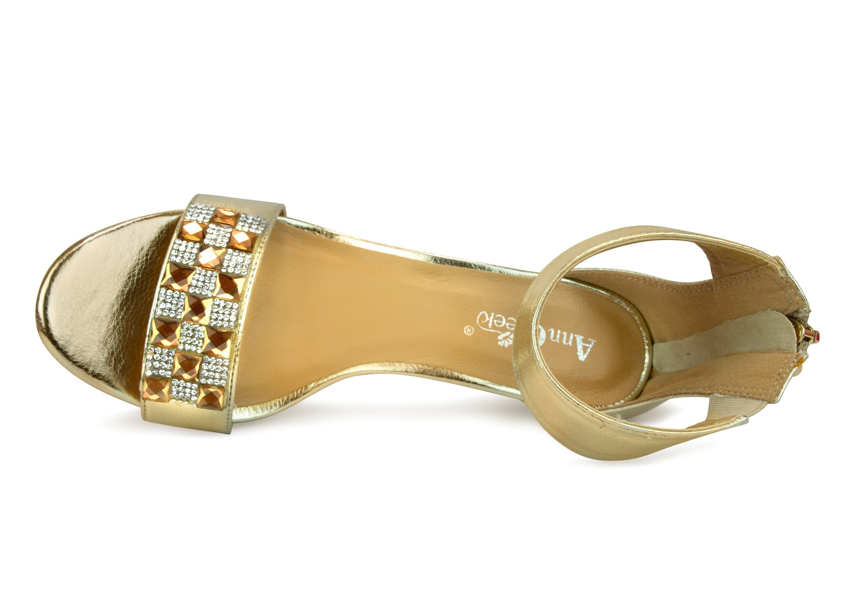 Sandalias de tacón de aguja metálico en tono dorado metálico para mujer Ann Creek - Imagen 6 de 7