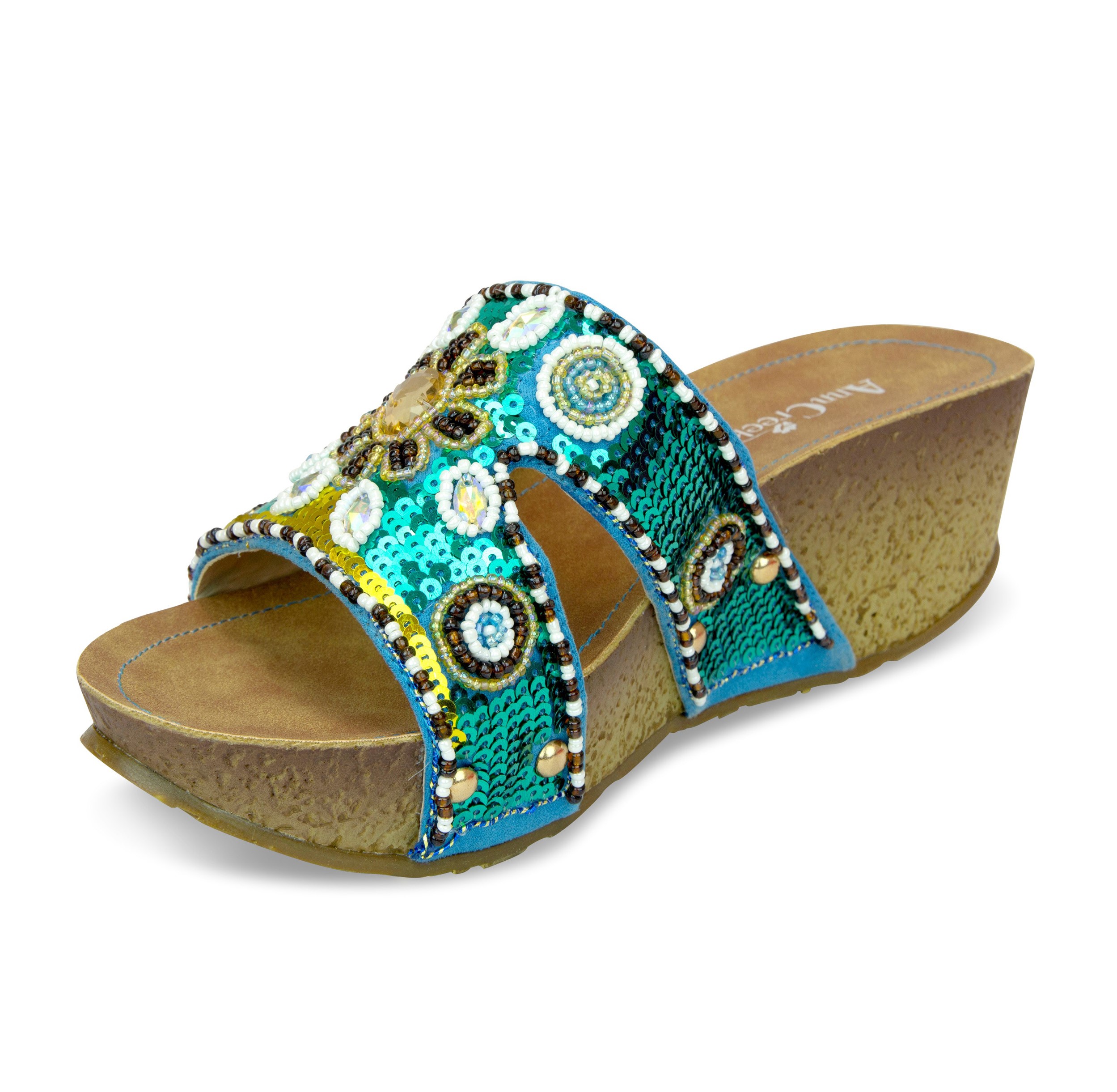 Sandalias de cuña de plataforma para mujer Ann Creek escalas cuentas estrás - Imagen 2 de 6