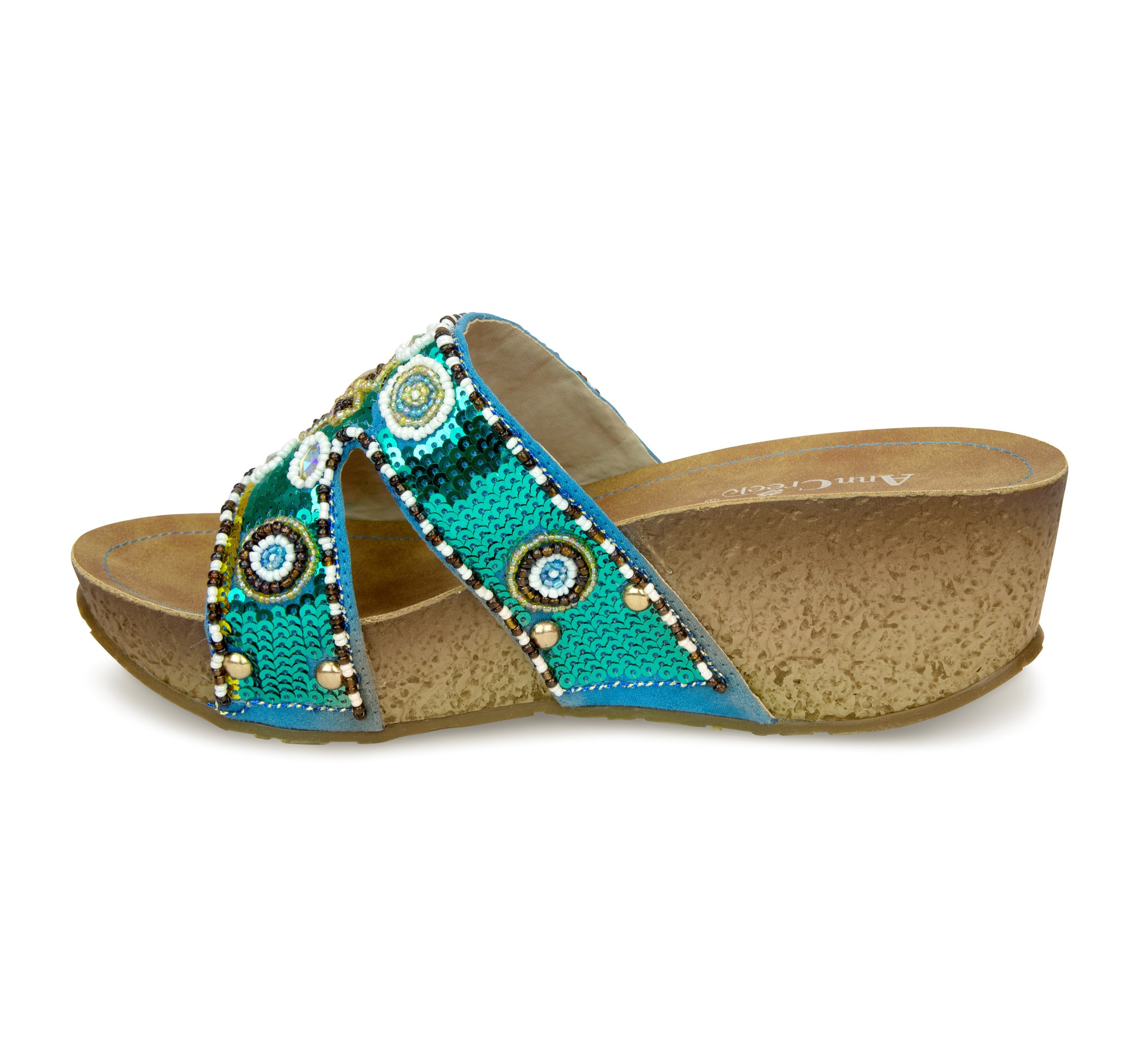 Sandalias de cuña de plataforma para mujer Ann Creek escalas cuentas estrás - Imagen 3 de 6