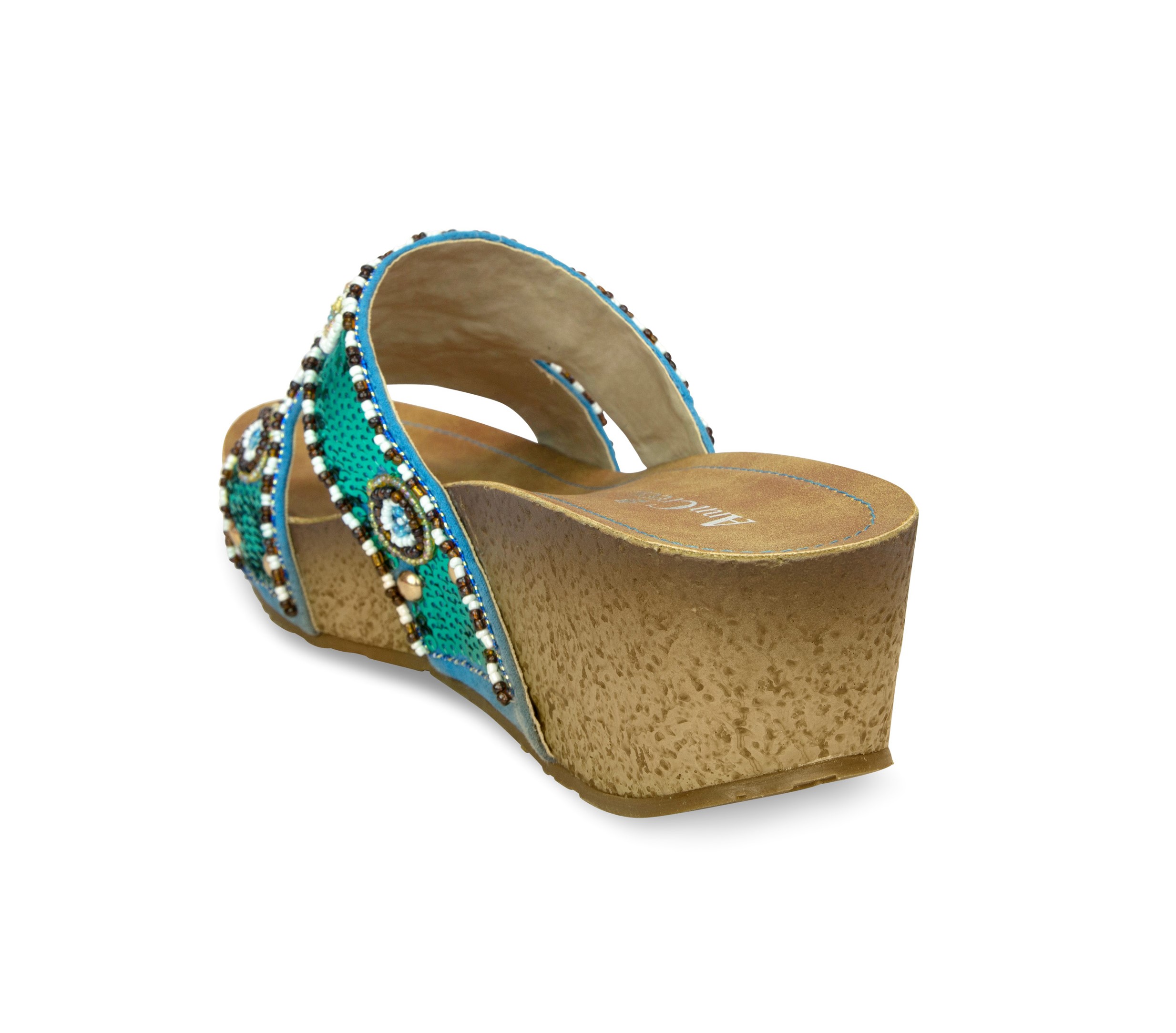 Sandalias de cuña de plataforma para mujer Ann Creek escalas cuentas estrás - Imagen 4 de 6