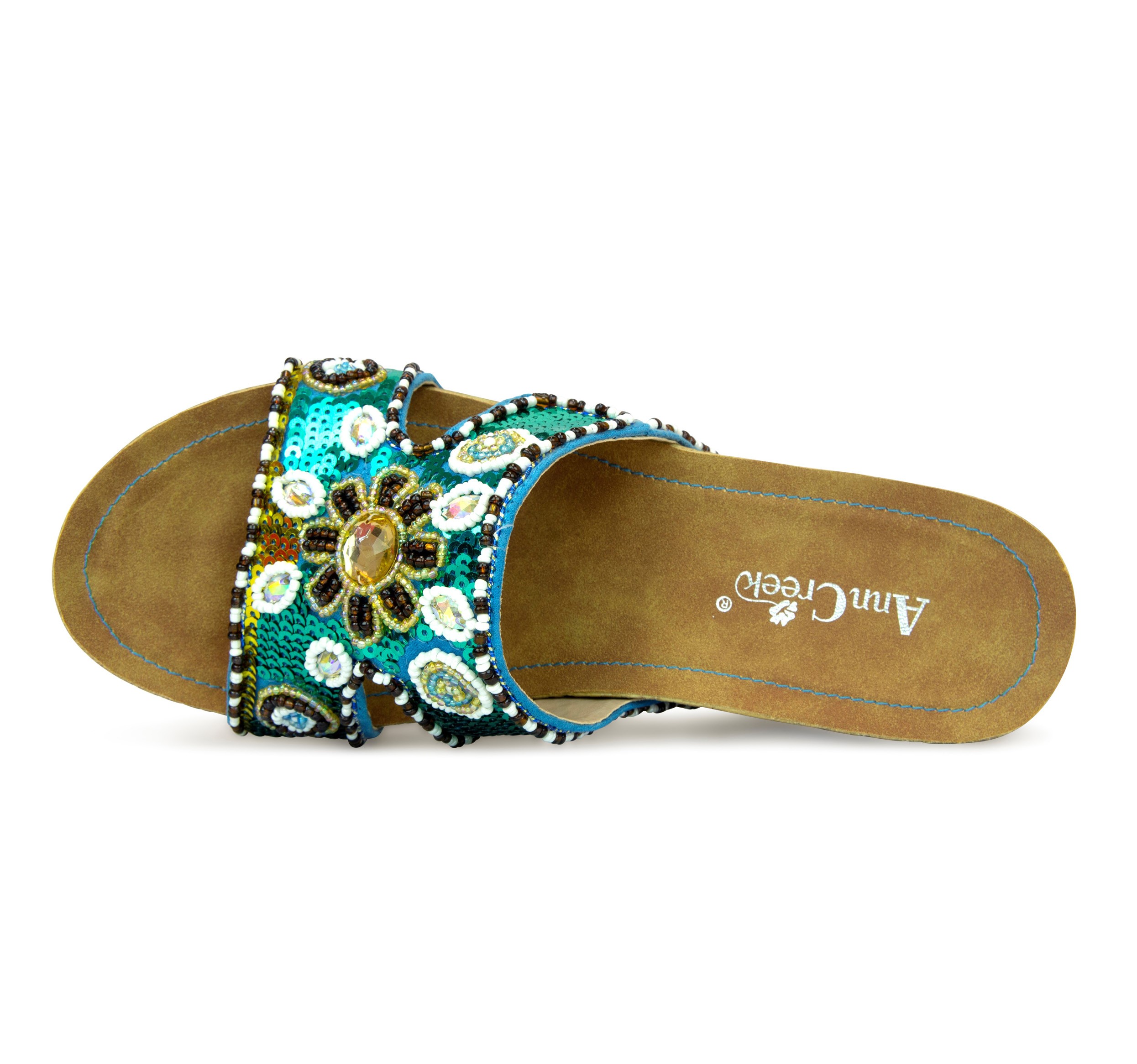Sandalias de cuña de plataforma para mujer Ann Creek escalas cuentas estrás - Imagen 5 de 6