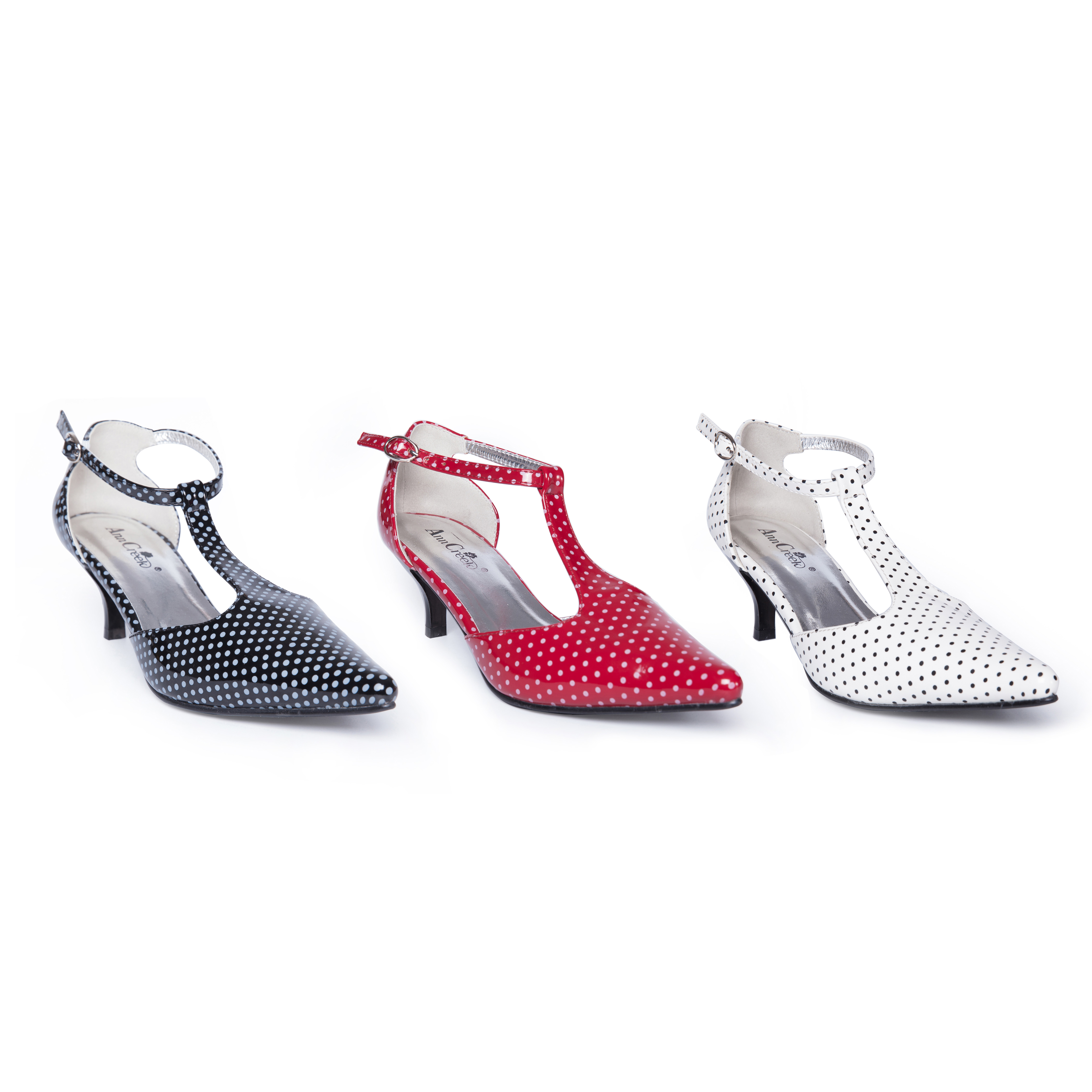 Ann Creek Women's Kitten Heel T-Strap Sandals Polka-dot Assorted Colors Female - Picture 11 of 62