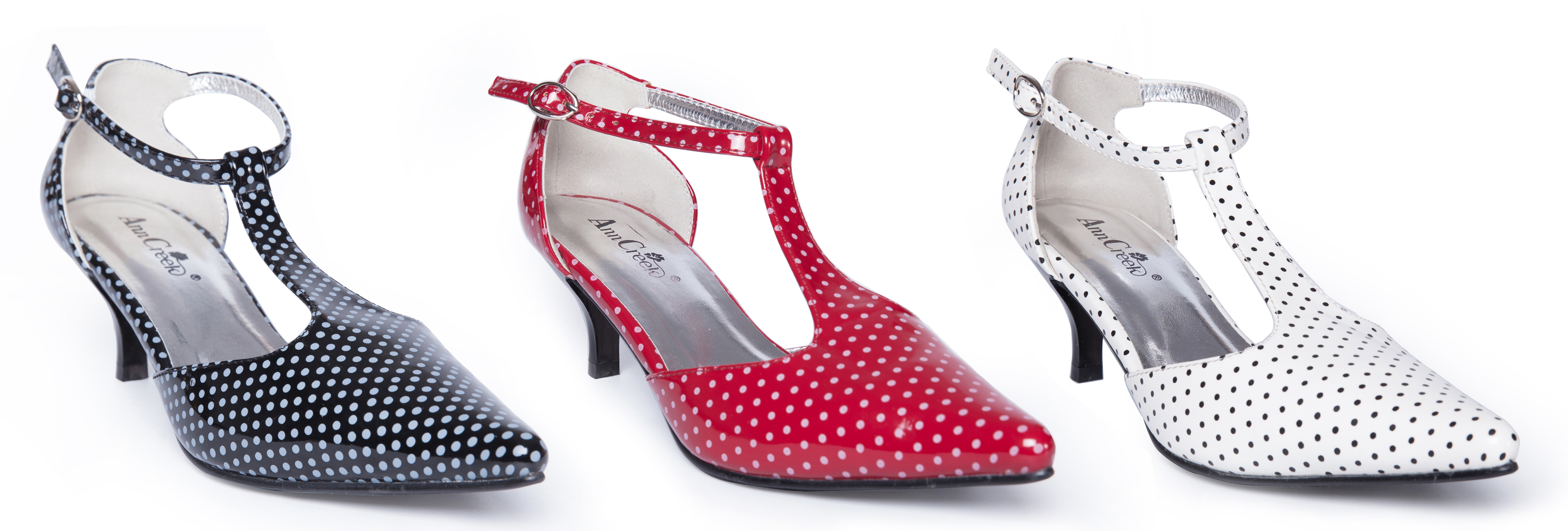 Ann Creek Women's Kitten Heel T-Strap Sandals Polka-dot Assorted Colors Female - Picture 12 of 62