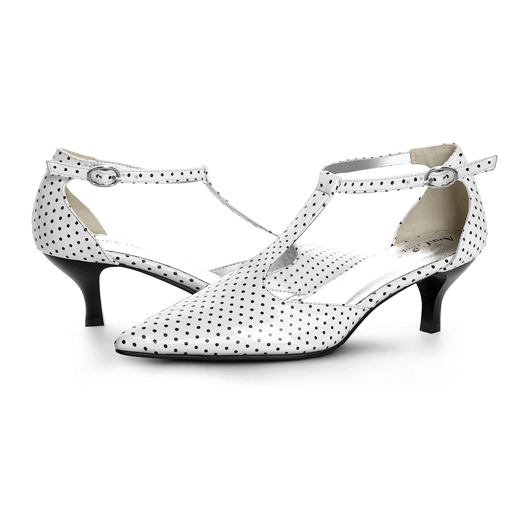 Ann Creek Women's Kitten Heel T-Strap Sandals Polka-dot Assorted Colors Female - Picture 17 of 62