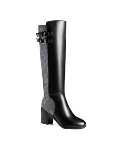Metallic Mesh Boots Two Tone Buckle Strap Adult