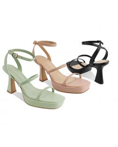 Sandals Chunky High Heels Platform Buckle Straps