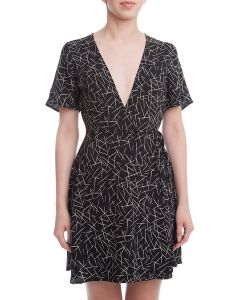 Lush Clothing Women's Printed Wrap Dress